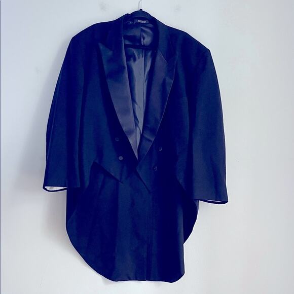 After Six black formal wedding Mardi Gras Ball black tie tuxedo tails coat 56L - Picture 1 of 7